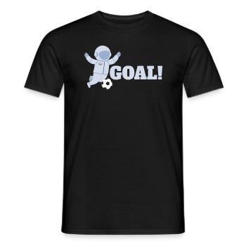 Astronaute et footballeur dans l’espace - T-shirt homme - noir - Devant - AI Model Male 178 light (178cm)