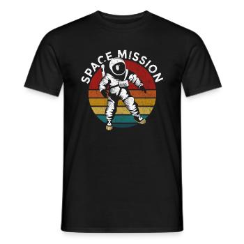 Astronaut Space Mission Raumfahrt - Men's T-Shirt - black - Front - AI Model Male 178 light (178cm)