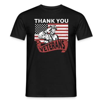 Veterans Day Vintage Memorial Day Freedom - Männer T-Shirt - Schwarz - Vorne - AI Model Male 178 light (178cm)