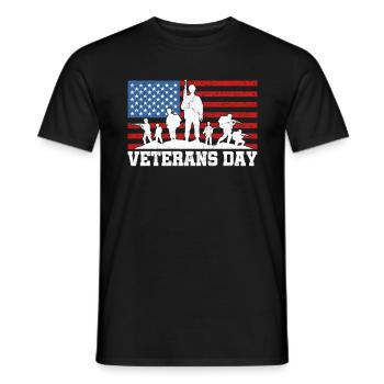 Veterans Day Vintage Memorial Day Freedom - Männer T-Shirt - Schwarz - Vorne - AI Model Male 178 light (178cm)