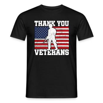Veterans Day Vintage Memorial Day Freedom - Männer T-Shirt - Schwarz - Vorne - AI Model Male 178 light (178cm)