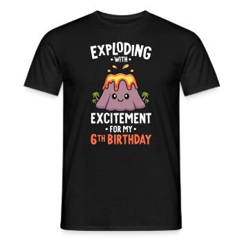 Volcano Geburtstagsfeier 6. Geburtstag 6 Jahre alt - Männer T-Shirt - Schwarz - Vorne - AI Model Male 178 light (178cm)