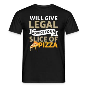 Legal advice for Pizza Lawyer Jura - Men's T-Shirt - black - Front - AI Model Male 178 light (178cm)