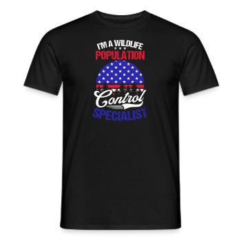 Chasse Au drapeau américain Contrôle de la population Spécial - T-shirt homme - noir - Devant - AI Model Male 178 light (178cm)