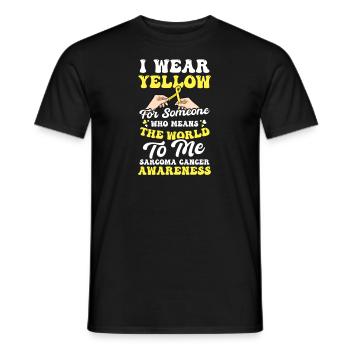 Sarcoma Cancer Wear Yellow For Someone - Men's T-Shirt - black - Front - AI Model Male 178 light (178cm)