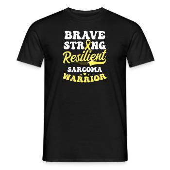 Sarcoma Cancer Brave Strong Resilient - Men's T-Shirt - black - Front - AI Model Male 178 light (178cm)