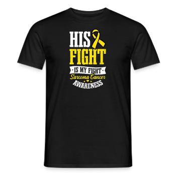 Sarcoma Cancer His Fight My Fight - Men's T-Shirt - black - Front - AI Model Male 178 light (178cm)