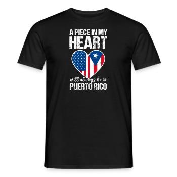 Pièce traditionnelle portoricaine dans le cœur toujours être - T-shirt homme - noir - Devant - AI Model Male 178 light (178cm)