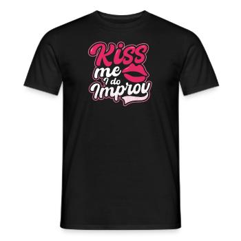 Improvisationstheater Kiss I Do Improv - Männer T-Shirt - Schwarz - Vorne - AI Model Male 178 light (178cm)