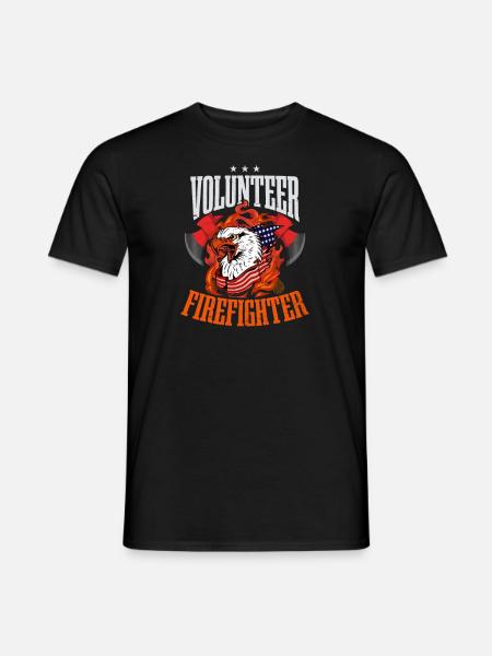 4th July Firefighter Volunteer Firefighter - Men's T-Shirt - black