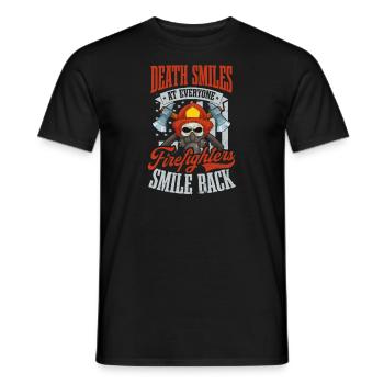 4 juillet La mort d’un pompier sourit à tout le monde - T-shirt homme - noir - Devant - AI Model Male 178 light (178cm)