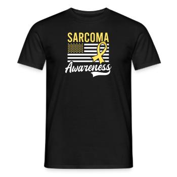 Sarcoma Cancer US American Flag 4th Of July - Men's T-Shirt - black - Front - AI Model Male 178 light (178cm)