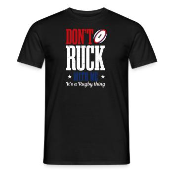 Rugby don't ruck mit mir - Männer T-Shirt - Schwarz - Vorne - AI Model Male 178 light (178cm)