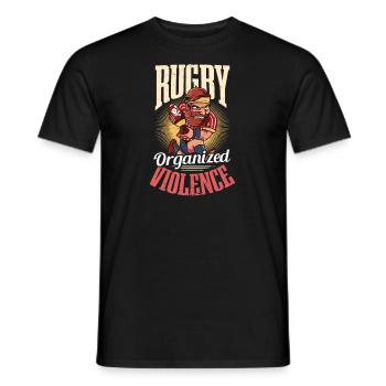 Rugby Rugby organisierte Gewalt - Männer T-Shirt - Schwarz - Vorne - AI Model Male 178 light (178cm)