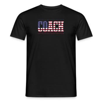American Flag Coach 4th of July Bold Font - Men's T-Shirt - black - Front - AI Model Male 178 light (178cm)