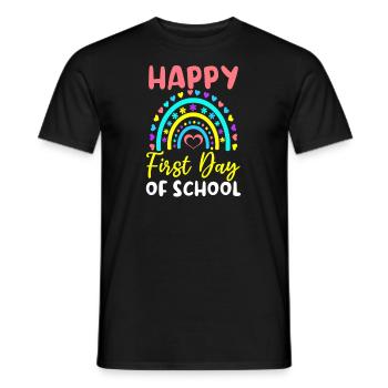 Erster Schultag Froher Erster Tag Regenbogen - Männer T-Shirt - Schwarz - Vorne - AI Model Male 178 light (178cm)
