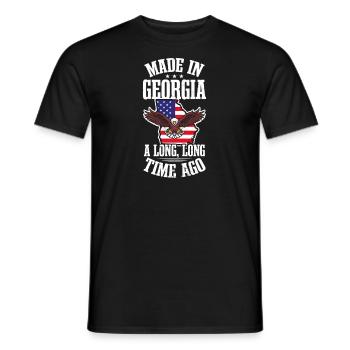 Georgia Pfirsich in Georgia Long Time Ago Flagge - Männer T-Shirt - Schwarz - Vorne - AI Model Male 178 light (178cm)
