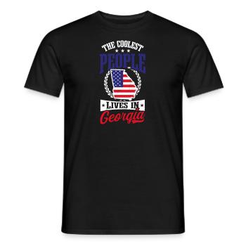 Georgia Peach Coolest People Live Flagge - Männer T-Shirt - Schwarz - Vorne - AI Model Male 178 light (178cm)