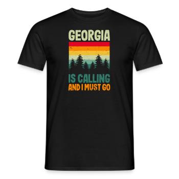 Georgia Peach Appel de Géorgie - T-shirt homme - noir - Devant - AI Model Male 178 light (178cm)