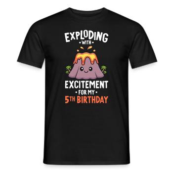 Volcano Geburtstagsparty 5. Geburtstag 5 Jahre alt - Männer T-Shirt - Schwarz - Vorne - AI Model Male 178 light (178cm)