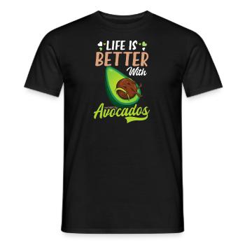 Avocado Life Better With Avocado - Men's T-Shirt - black - Front - AI Model Male 178 light (178cm)