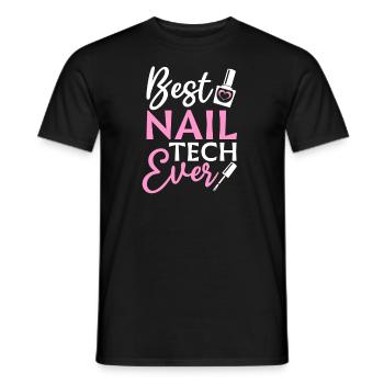 Nail Tech Meilleure nail tech de tous les temps - T-shirt homme - noir - Devant - AI Model Male 178 light (178cm)