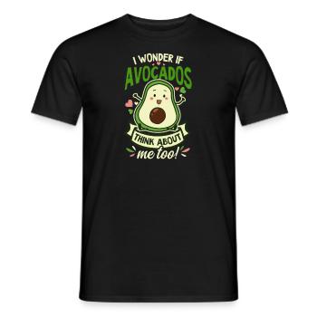 Avocado Wonder If Avocado Think Of Me Too - Men's T-Shirt - black - Front - AI Model Male 178 light (178cm)