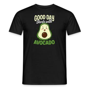 Avocado Good Day Start With Avocado - Men's T-Shirt - black - Front - AI Model Male 178 light (178cm)