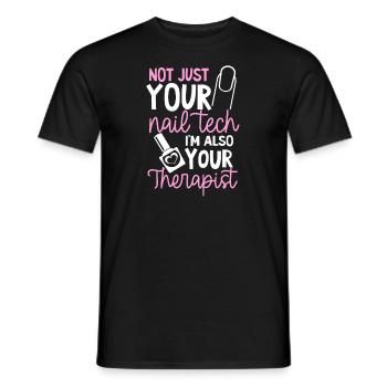 Nail Tech pas seulement votre Nail Tech aussi thérapeute - T-shirt homme - noir - Devant - AI Model Male 178 light (178cm)