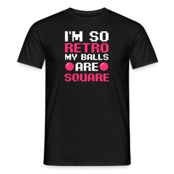 EDM Rave Techno So Retro My Balls Are Square - Men's T-Shirt - black - Front - AI Model Male 178 light (178cm)