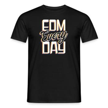 EDM Rave Techno EDM jeden Tag - Männer T-Shirt - Schwarz - Vorne - AI Model Male 178 light (178cm)
