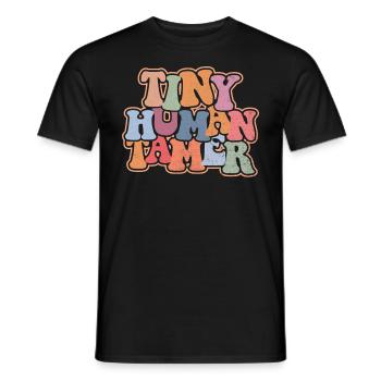 Tiny Human Tamer Retro Daycare Lehrer - Männer T-Shirt - Schwarz - Vorne - AI Model Male 178 light (178cm)
