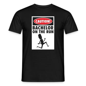 Bachelor Caution Bräutigam Heiraten Hochzeitstag - Männer T-Shirt - Schwarz - Vorne - AI Model Male 178 light (178cm)