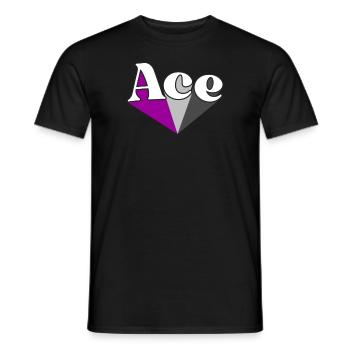 Retro Ace Pride Asexual Rainbow Ally LGBT - Men's T-Shirt - black - Front - AI Model Male 178 light (178cm)