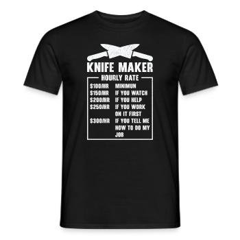 Messer Selbst Schmieden Damast Stahl Schmied - Männer T-Shirt - Schwarz - Vorne - AI Model Male 178 light (178cm)