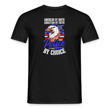 4 juillet Officier de police de la police chrétienne américaine - T-shirt homme - noir - Devant - AI Model Male 178 light (178cm)