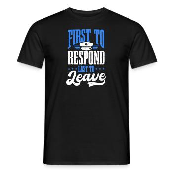 4th July Police Officer First Respond Last To - Men's T-Shirt - black - Front - AI Model Male 178 light (178cm)