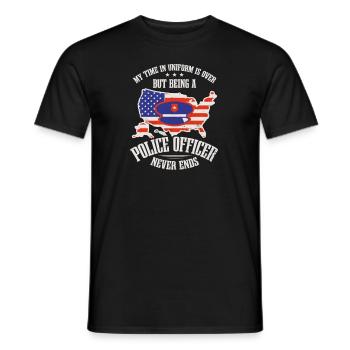 4th July Police Officer Time In Uniform Over - Men's T-Shirt - black - Front - AI Model Male 178 light (178cm)