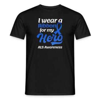 Als Awarenesss Wear Ribbon für meinen Helden - Männer T-Shirt - Schwarz - Vorne - AI Model Male 178 light (178cm)
