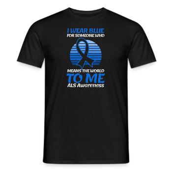 Als Awarenesss Wear Blue Someone World For Me - Männer T-Shirt - Schwarz - Vorne - AI Model Male 178 light (178cm)