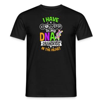 Bingo Queen Bingo In My DNA And Grandkids In Heart - Men's T-Shirt - black - Front - AI Model Male 178 light (178cm)