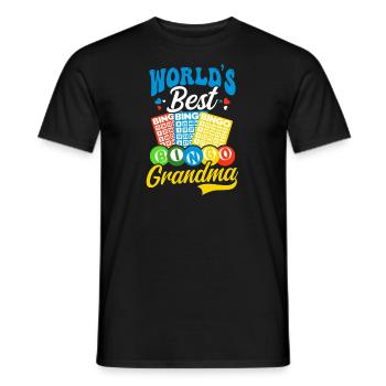 Bingo Queen Worlds Best Bingo Grandma - Men's T-Shirt - black - Front - AI Model Male 178 light (178cm)