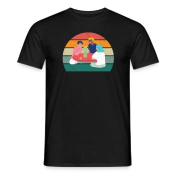 Board game Playing together Board game - Men's T-Shirt - black - Front - AI Model Male 178 light (178cm)