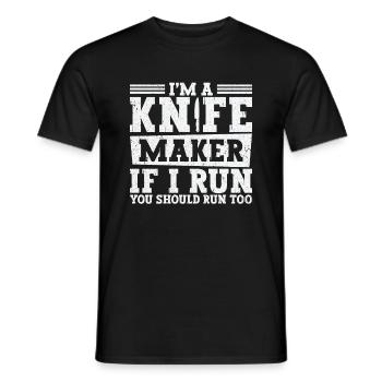 Knifemaking Knife Making Bladesmith Smithing Knife - Men's T-Shirt - black - Front - AI Model Male 178 light (178cm)