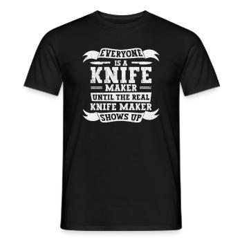 Knifemaking Knife Making Bladesmith Smithing Knife - Men's T-Shirt - black - Front - AI Model Male 178 light (178cm)