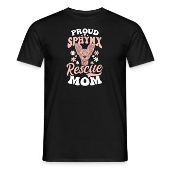 Sphynx Katze Stolze Sphynx Rettung Mama - Männer T-Shirt - Schwarz - Vorne - AI Model Male 178 light (178cm)