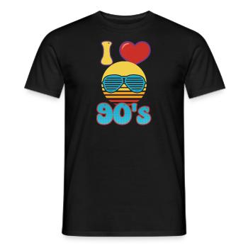 Ich liebe die 90er Ich liebe das Herz der 90er - Männer T-Shirt - Schwarz - Vorne - AI Model Male 178 light (178cm)