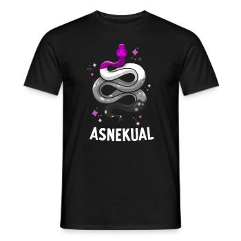 Asnekual Drôle Asexual Pride Snake Ace Pride Drapeau - T-shirt homme - noir - Devant - AI Model Male 178 light (178cm)