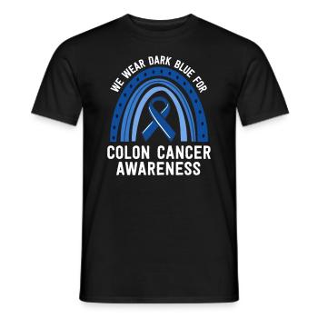 Wir tragen dunkelblaues Darmkrebs-Awareness-Matching - Männer T-Shirt - Schwarz - Vorne - AI Model Male 178 light (178cm)