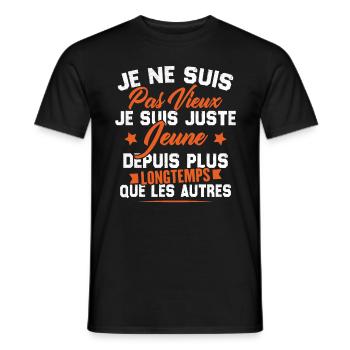 Je ne suis pas vieux je suis juste jeune - T-shirt homme - noir - Devant - AI Model Male 178 light (178cm)
